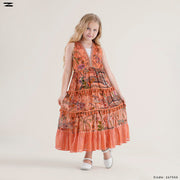 Printed V-Neck Sleeveless Dress
